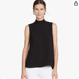Theory Cascade Sleeveless Crepe Mock Neck Top